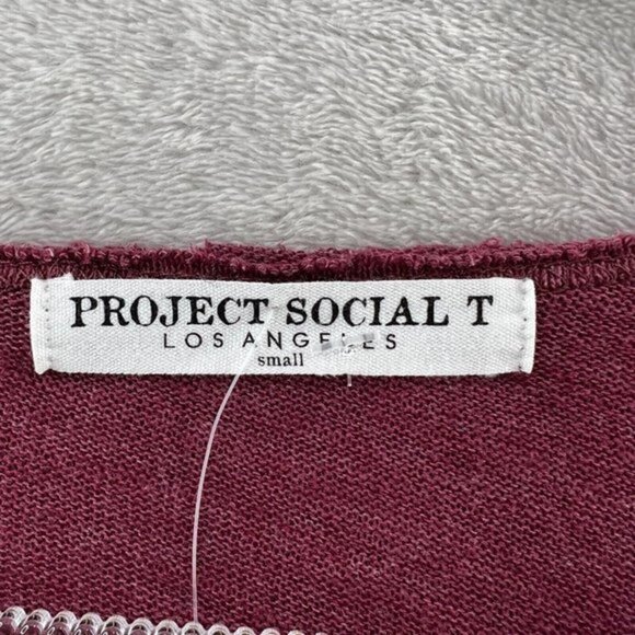 Project Social T Womens Small Geo Red Long Sleeve Lightweight Knit‎ NWT - Picture 3 of 12